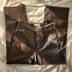Mango Faux Leather Pants